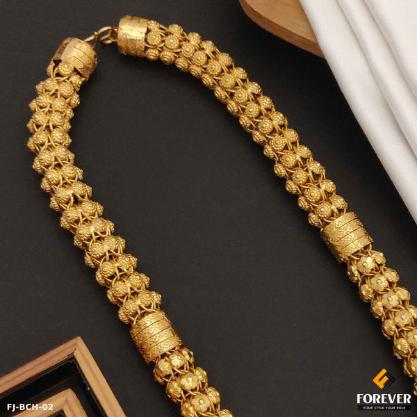 Heavy Big Size South Indian Gold Pletted Design Fashion Chain For Men.(BCH-02)