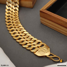 Design Gold Pleted Men’s Fashion Design 2 Line Pokal Bracelet.(BR-11)