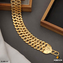 Design Gold Pleted Men’s Fashion Design 2 Line Pokal Bracelet.(BR-11)