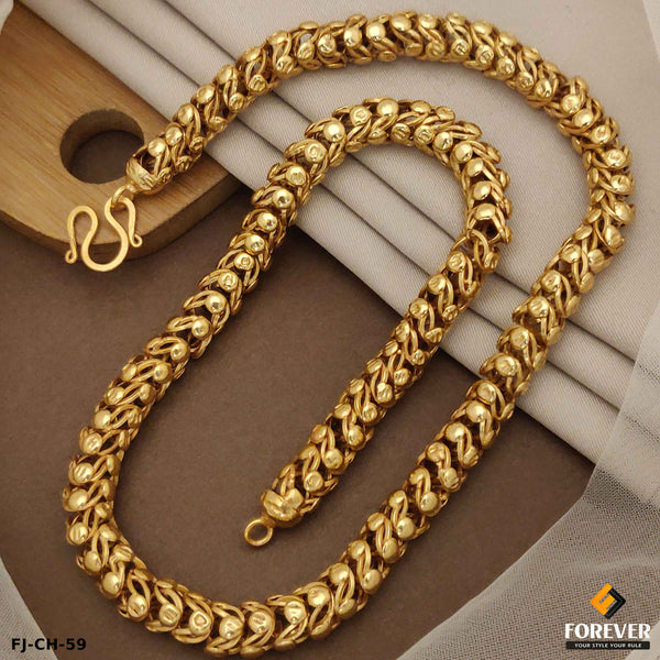 New Gold Platted Rajwadi Kadi On Cape Design Chain For Men.(CH-59)