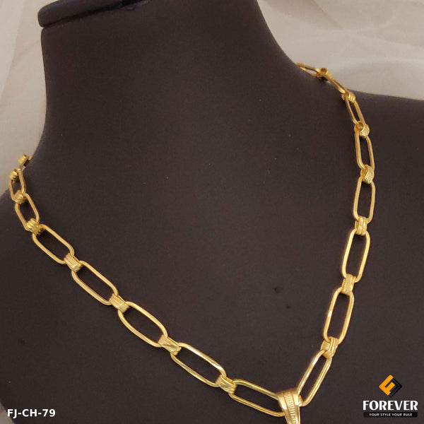 New Elevate Your Style with simple kadi Design Gold-Plated Chain for men.(CH-79)