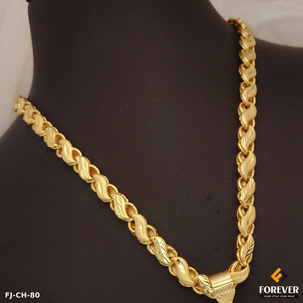 New Classical Gold Finish Koyali Design Chain For Men. (Ch-80)