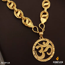 Superior Desing koyali Gold pleted Chain With CNC OM Pendant For Men.(CP-14)