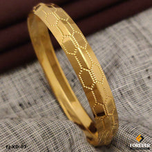 High quality finishing gold plated benzyne design CNC kada for men. (KD-07)