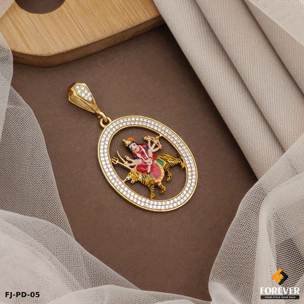 Superior Diamond Ambe Maa Pendant for Men. (PD-05)