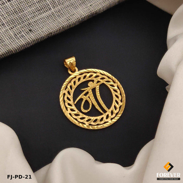 New Round Design Gold Pletted MA Design Pendant.(PD-21)