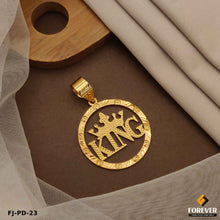 New Round Gold Pletted KING Design Pendant.(PD-23)