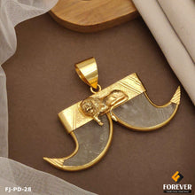 New gold platted artificial Lion Double Nail Pendant for men.(PD-28)